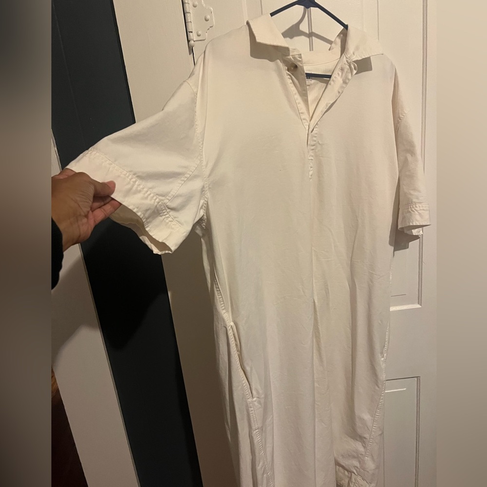 Gap White  3/4 Sleeve Midi Shirtdress